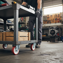 100mm Fixed Plate Heavy Duty Castor with Red Polyurethane Wheels