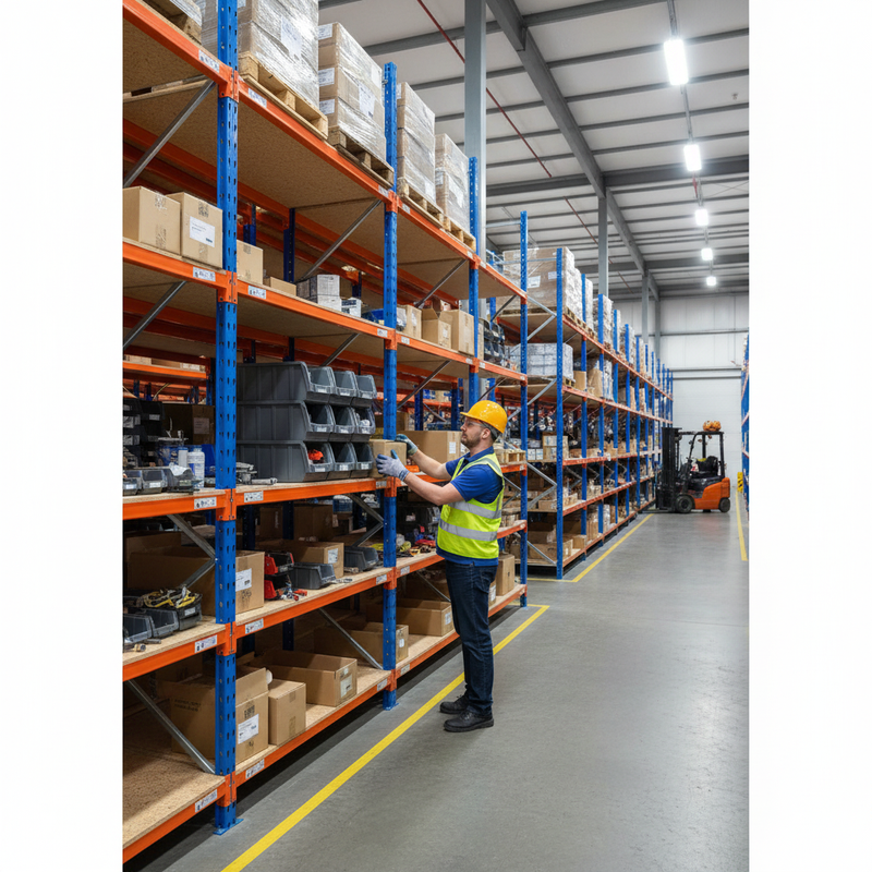 Additional Heavy Duty Chipboard Shelf - Blue & Orange