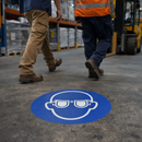 Eye Protection Floor Graphic – 400mm Diameter – Polycarbonate – Factory & Warehouse Use