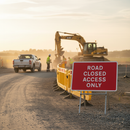 Premium Road Closed Access Only Sign - Durable 1050x750mm Quick Fit Design for Temporary Road Safety