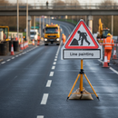 Premium Roll Up Road Sign Supplementary Plate for Line Painting with Easy Attachment and High Visibility