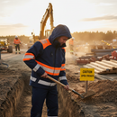 Premium Class 1 Hi-Vis Shell Jacket - Windproof, Waterproof with Detachable Hood for Enhanced Comfort and Safety