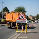 Premium Roll-Up Road Sign Supplementary Plate for Gully Emptying with Easy Attachment System