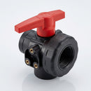 1½in BSP Female 3-Way T Port Polypropylene Ball Valve, 10 Bar (view 2)