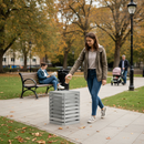 Premium Heavy Duty Litter Bin - Galvanised or Stainless Steel with 45L, 75L or 90L Capacity for Public Spaces