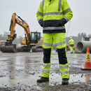 Premium Waterproof Hi Vis Yellow Overtrousers with Recycled Materials and Breathable Fabric for Enhanced Comfort and Visibility
