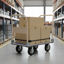 Heavy Duty Pneumatic Wheel Platform Trolley - 350kg Load Capacity