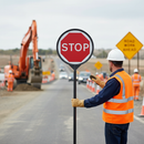 Premium Economy Stop & Go Lollipop Sign with Reflective Sheeting and Ergonomic Handle for Traffic Control