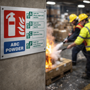 ABC Powder Extinguisher ID Sign – 200mm x 150mm – Brushed Aluminium – Industrial