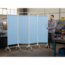 Premium Mobile Folding Screen with Hygienic PVC Panels and Durable Epoxy Coated Frame for Healthcare Privacy Solutions