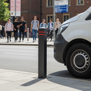 Premium Recycled Plastic Square Bollard with Chamfer Top and Reflective Bands for Enhanced Visibility