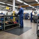 Premium Anti-Fatigue Chequer Plate Rubber Mat 1200mm Wide - High Traction and Impact Protection