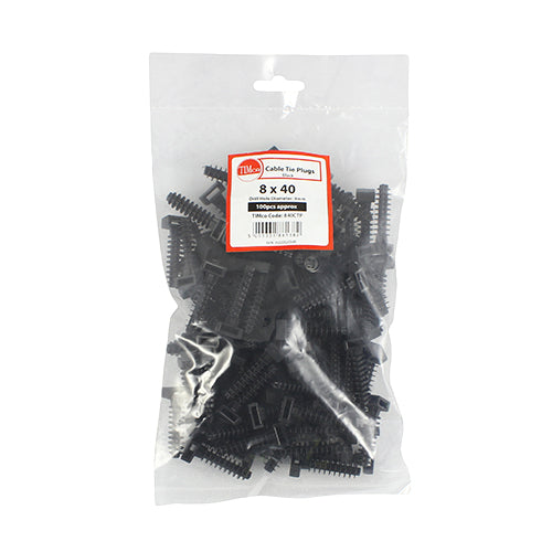 Cable Tie Plugs - Black - 8.0 x 40