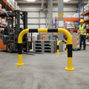 Premium Removable Warehouse Hoop Barrier - Powder Coated Yellow/Black for Easy Access and Low-Speed Impact Protection