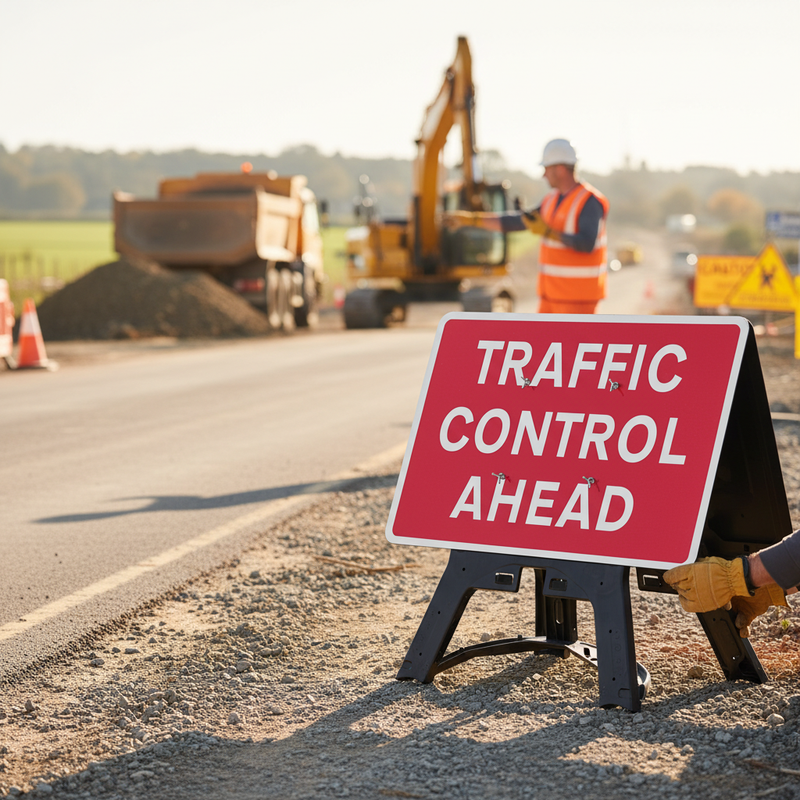 Ra1 Sign Professional Traffic Control Ahead Sign 1050x750mm with RA1 Reflective