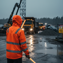 Premium Heavy Duty Hi-Vis Orange Rain Jacket with Waterproof, Breathable Features and Adjustable Components for Work Assignments