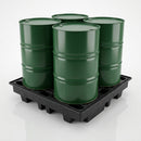 Low Profile Recycled Plastic 4-Drum Spill Pallet with Removable Grate (view 2)