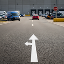 Professional Thermoplastic Left Split Arrow Road Marking - Preformed for Easy Application in Car Parks