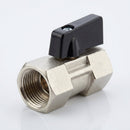 1/2in BSP Female Plated Brass Mini Ball Valve 41mm (view 2)