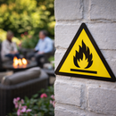 Flammable Symbol Warning Sign – 1mm Rigid Plastic – Indoor/Outdoor Use
