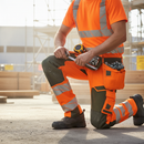 High-Performance Trousers with Holster Pockets - Hi-Vis Orange/Moss Green