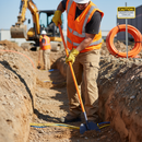 Premium Heavy Duty Insulated Flat Base Excavating Spoon for Safe Soil Removal Around Live Cables