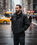 Premium Lightweight Breathable Jacket with Water Shedding, Concealed Hood, and Hi-Vis Piping for Enhanced Visibility and Comfort