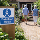 Pedestrian Route Safety Signs – 1mm Rigid Plastic – Indoor & Outdoor Use