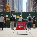 Premium Heavy Duty Roll-Up Pedestrians Left Sign 600x450mm - Portable and Compliant for Traffic Management