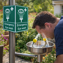Emergency Eye Wash Sign – 150mm x 200mm – Rigid Plastic – Indoor/Outdoor Use