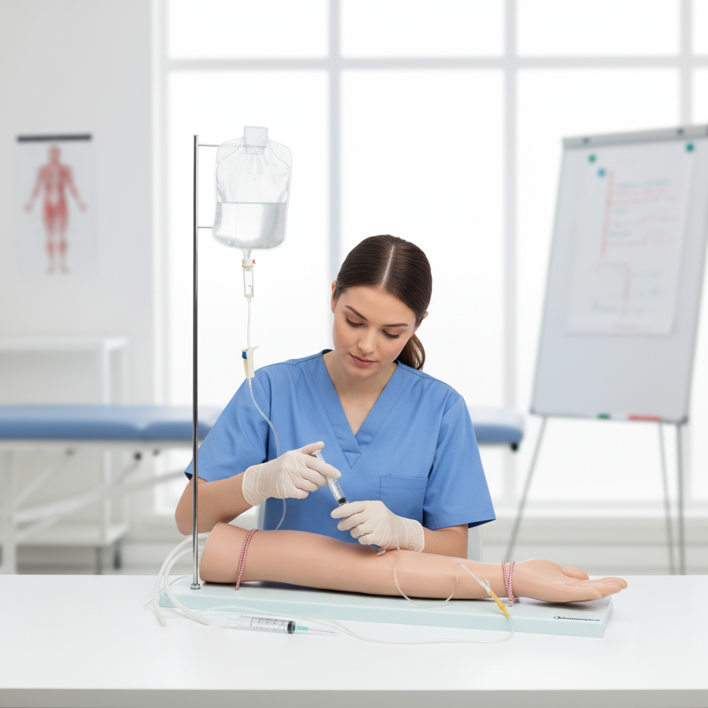 Injections Rig Arm Premium Injectable Training Arm Set with Stand, Syringes, and Consumab