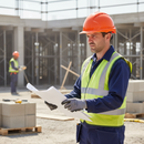 Premium Safety Helmet with Mid Peak, Wheel Ratchet and Vented Design - Orange
