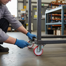 100mm Heavy Duty Swivel Bolt Hole Castor Red Polyurethane