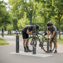 Premium Public Bike Repair Stand with Integrated Air Pump for Easy Bicycle Maintenance