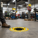 Premium Self-Adhesive Attention Ear Protection Must Be Worn Floor Sign - Slip Resistant and High Visibility for Workplace Safety