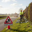 Premium Hedge Cutting Cone Sign - 750mm Safety Signage for Road Hazards - High-Quality Professional Grade for Industrial and Commercial Applications
