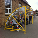 Premium School Teen Shelter 4.0m x 2.0m - Durable Outdoor Space for Waiting, Dining, and Activities