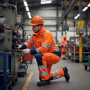 Premium Hi Vis Orange Eco Coolair 4-Way Stretch Trousers for Comfort and Safety