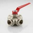 1 1/4in BSP Female 3-Way L-Port Ball Valve 20 Bar Brass (view 2)