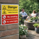 Danger Explosive Atmosphere Sign – 1mm Rigid Plastic/Vinyl – Indoor/Outdoor Use