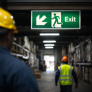 Exit Signs – Running Man with Arrow Down/Left – Indoor Safety Signage