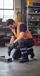 Heavy Duty Poly Cotton Nylon Patch Trousers with Reinforced Seams and Multiple Pockets