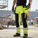 Premium Hi-Vis Yellow/Black Softshell Trousers with Holster Pockets for Winter Protection