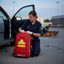 Professional Emergency Rescue Backpack for Alpine Off-Piste Operations with Rope Holder and Front Pocket for Safety Equipment