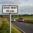 Premium Supplementary Plate with Custom Text Height for Junction Warning - 50 Yards Distance Sign