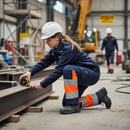 Premium Women's Hi-Vis Trousers with Stretch Panels and Knee Pad Pockets for Industrial Use