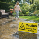Caution Slippery Floor Surface Signs – 1mm Rigid Plastic – Indoor/Outdoor Use