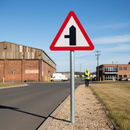 Premium Side Road Ahead Post Mounted Sign - Diagram 506.1 R2/RA2 for Enhanced Road Safety