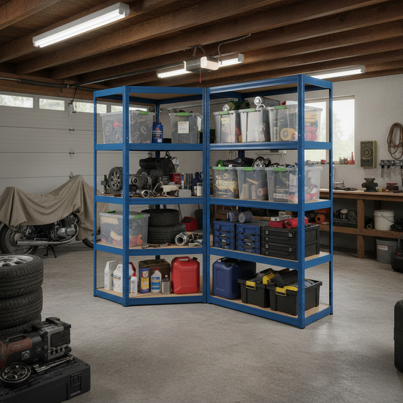 Heavy Duty Corner Garage Shelving Unit - 1800mm High - 200/280kg Capacity