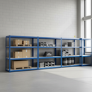 Heavy Duty Industrial Shelving - 2440mm High - 400kg Capacity - Melamine - Blue